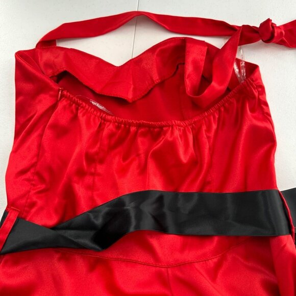 Hearts & Roses Halter Red Dress Black Bow & Tulle Underskirt Size 14 Whimsigoth - Picture 13 of 13